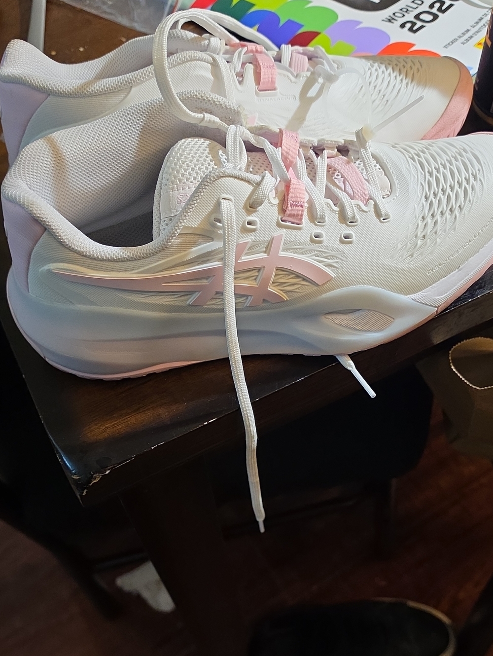 ASICS White and Light Pink Women's Trainers